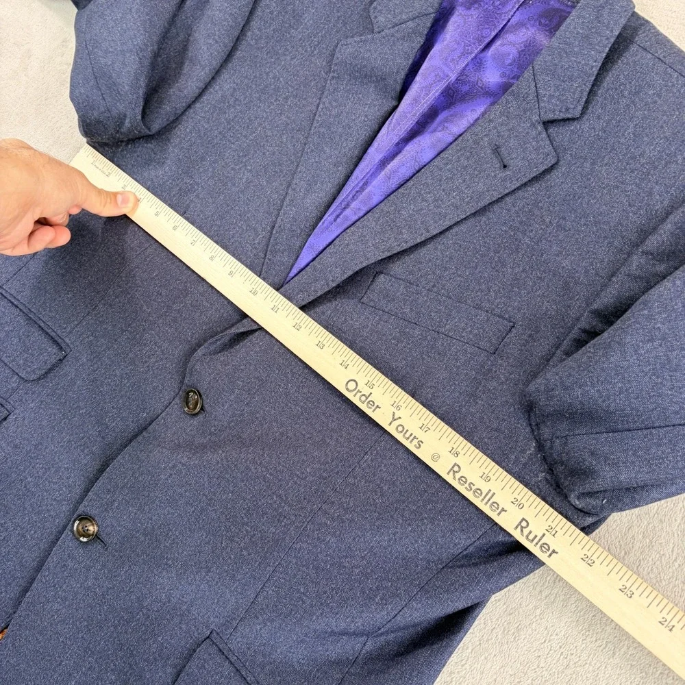 Ted Baker London Endurance Sport Coat Blazer in Blue Wool Men 42R Surgeons Cuffs